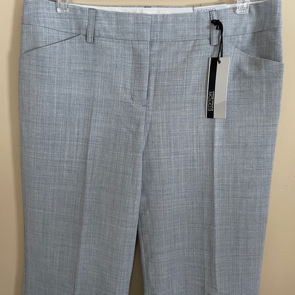 Express The Editor Flare Leg Pants Size 6 Gray Low Rise NWT Office Stretch - Picture 5 of 10